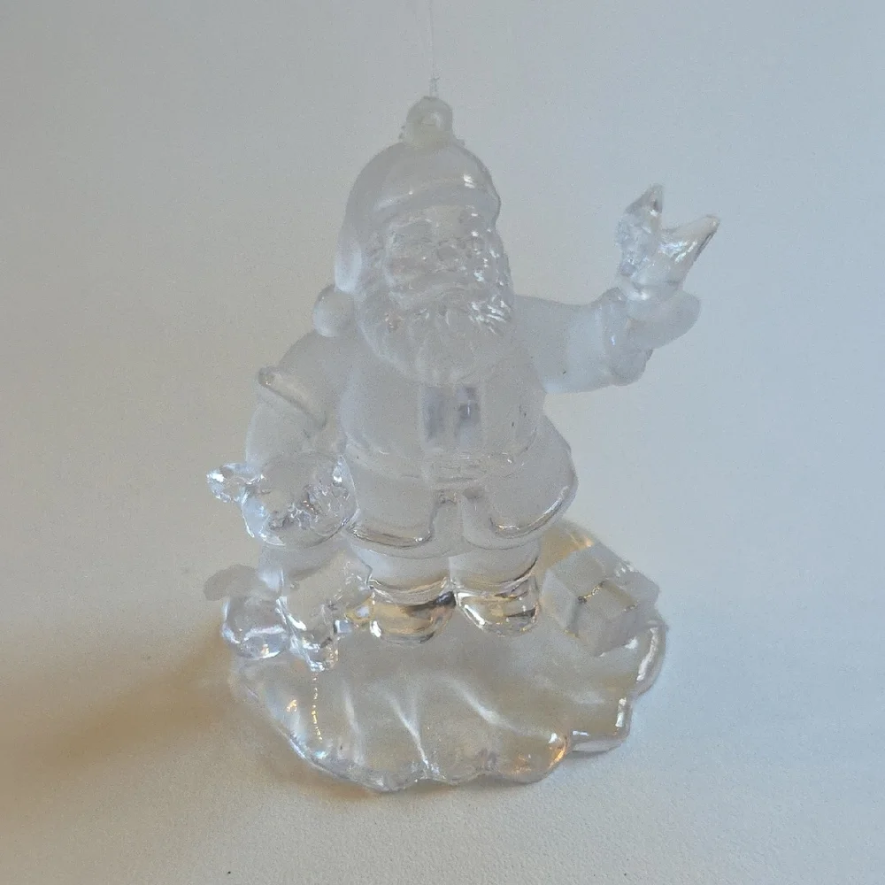 Christmas Ornament - Clear Santa Claus Figurine